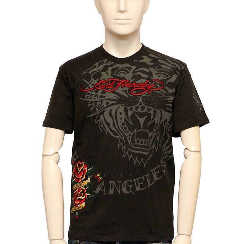 ED HARDY エドハーディー タイガー タトゥー 天竺 半袖 Tシャツ