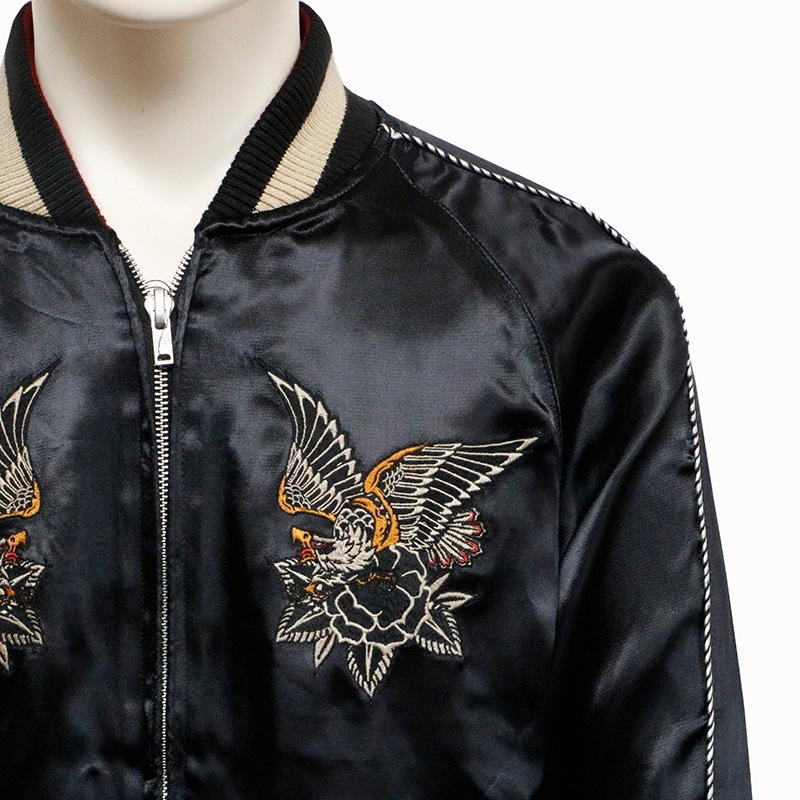 スカジャン イーグル VANSON バンソン イーグル × ボーン 柄 リバ-シブル スカジャン