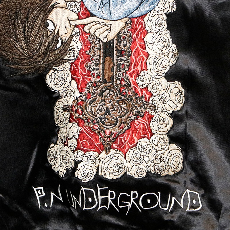 P.N.UNDERGROUND × DEATH NOTE エル 刺繍 リバーシブル スカジャン