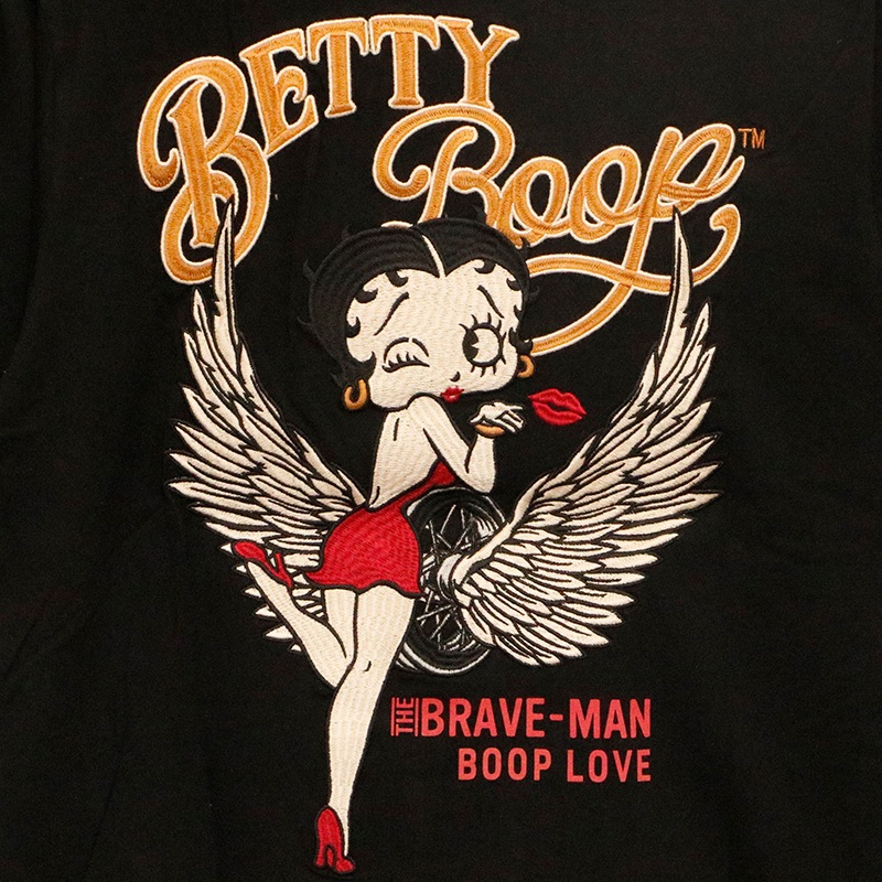 THE BRAVEMAN×BETTY BOOP ウイングホイル × ベティ 柄 刺繍 ベア天