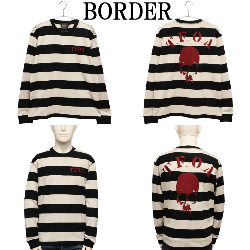 クローズ×WORST 河内鉄生 モデル ドクロ 柄 ALL刺繍 天竺 長袖T