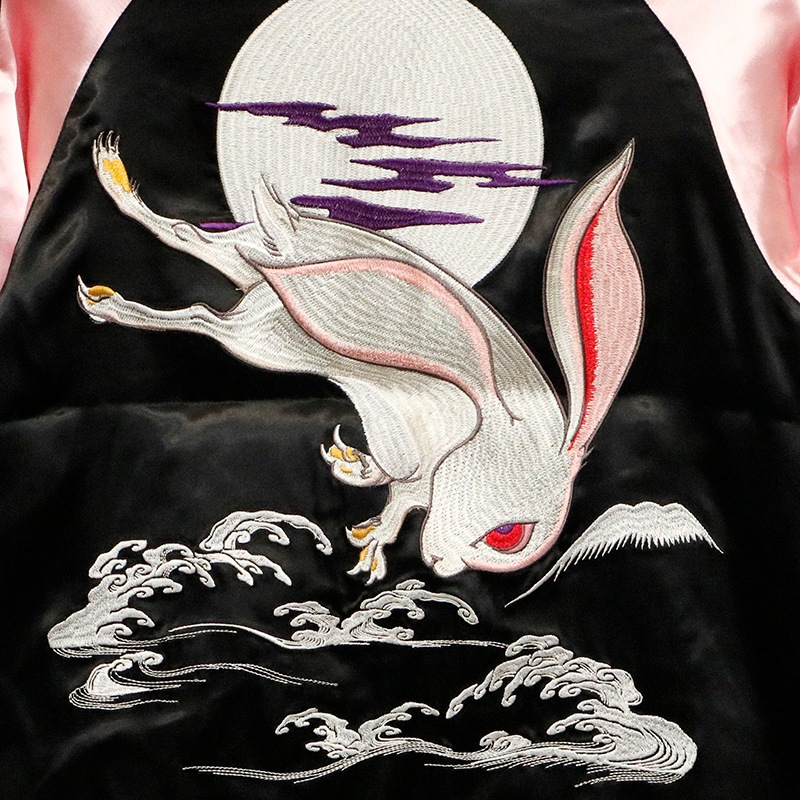 JAPANESQUE ジャパネスク 月兎 柄 刺繍 和柄 リバーシブル
