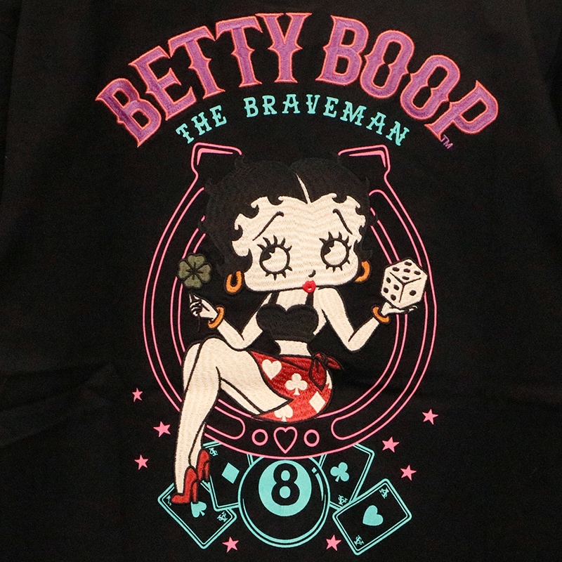 THE BRAVEMAN × BETTY BOOP ギャンブル × ベティ 柄 刺繍 天竺 半袖 T