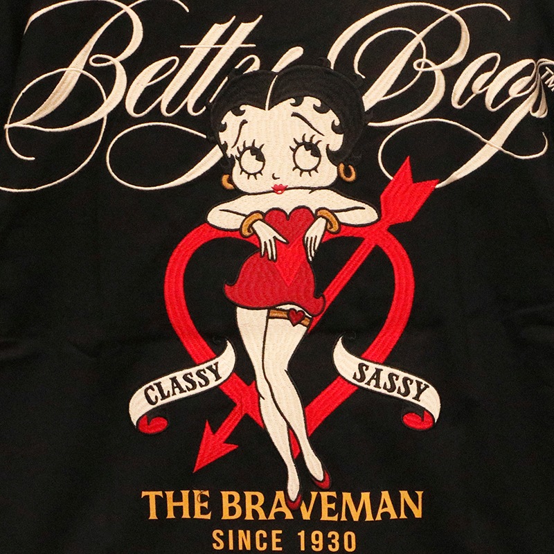 THE BRAVEMAN × BETTY BOOP アローハート × ベティ 柄 刺繍 天竺