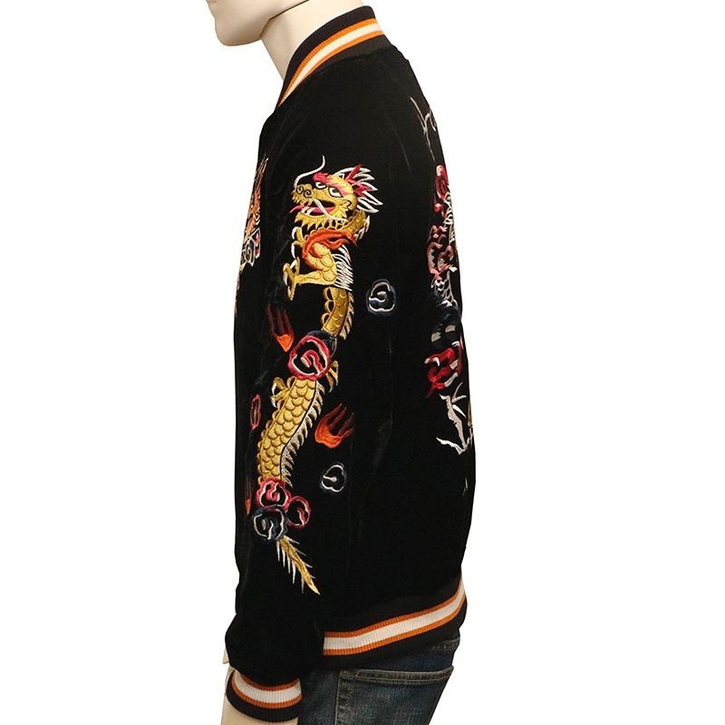 朧 おぼろ ビンテージ龍虎 刺繍 和柄 別珍 スカジャン（ 9043831