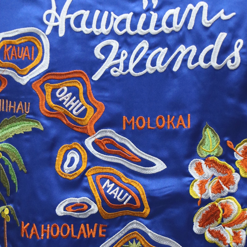 JAPANESQUE ジャパネスク ハワイ 柄 刺繍 ハワイ地図 刺繍