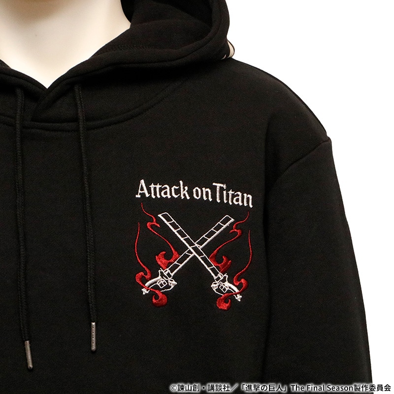 進撃の巨人 エレン ワンスポ コラボ パーカー attack on titan 進撃の巨人 Attack on Titan 調査兵団 エレン・イェーガー 刺繍 プル