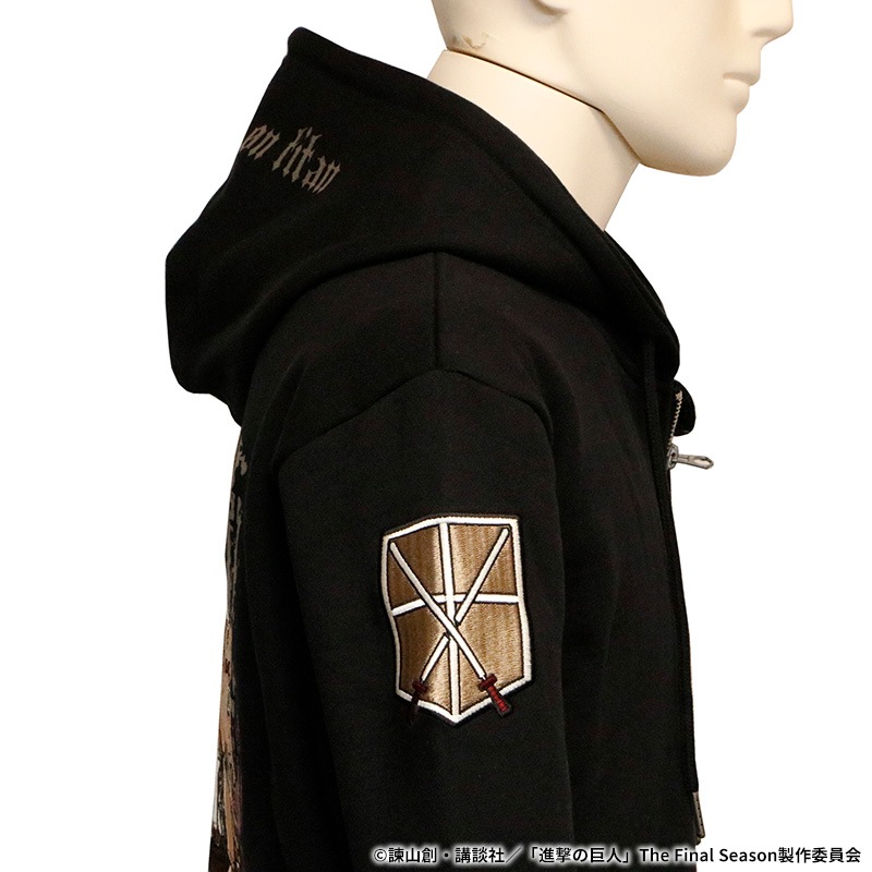進撃の巨人 Attack on Titan 訓練兵団 エレン × ミカサ 刺繍 ZIP UP