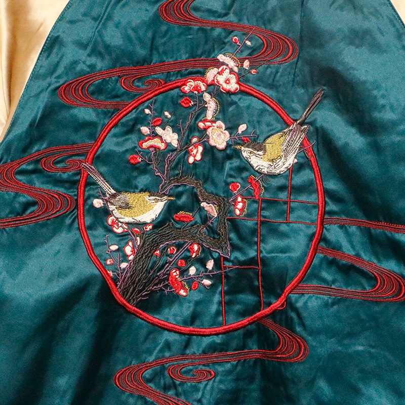 JAPANESQUE ジャパネスク 桜金魚 ＆ 梅鶯 柄 刺繍 和柄 リバーシブル