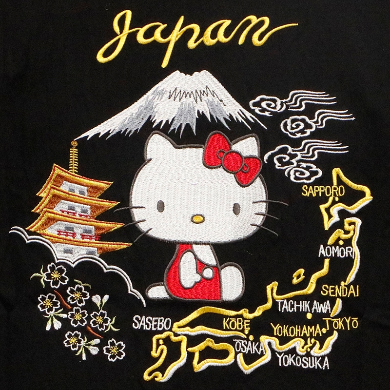 TEN STRIKE × Sanrio ハローキティと富士 五重塔 日本地図 刺繍