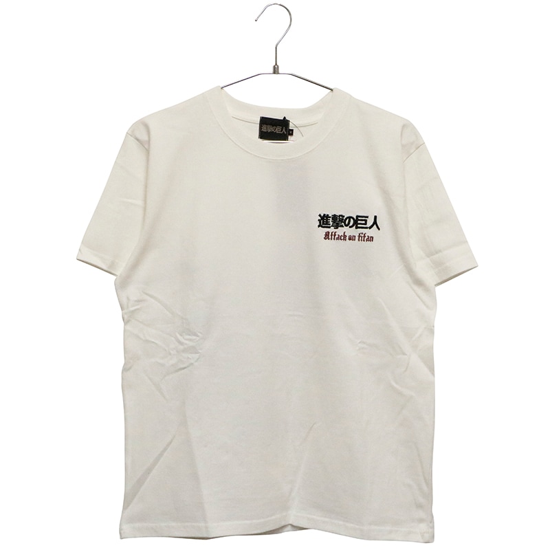 進撃の巨人 Attack on Titan エレン × 進撃の巨人 刺繍 半袖 Tシャツ 