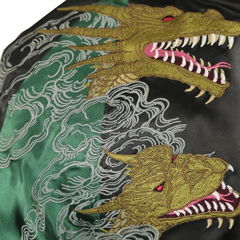 【レア】10-FEET京都大作戦 限定スカジャン リバーシブル 刺繍 希少サイズ TEN STRIKE キングギドラ 柄 刺繍 リバ－シブル スカジャン