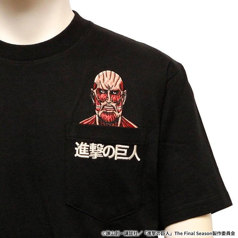 進撃の巨人 Attack on Titan 超大型巨人 刺繍 半袖 Tシャツ （ SGK