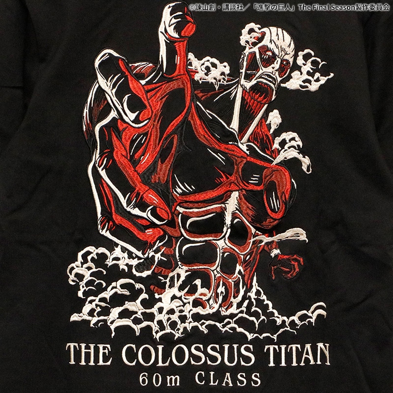 進撃の巨人 Attack on Titan 超大型巨人 刺繍 半袖 Tシャツ