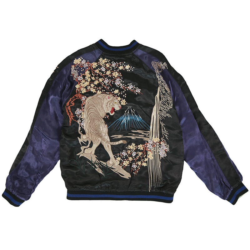 花旅楽団/ハナタビガクダン 滝富士白虎 柄 刺繍 和柄スカジャン