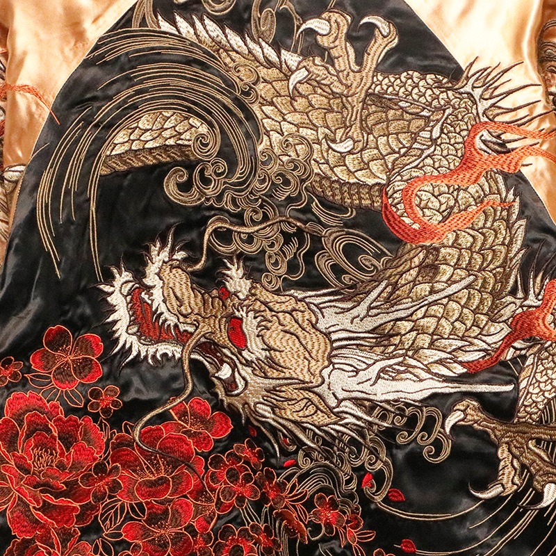 絡繰魂 粋 からくりだましい いき 龍神降臨 柄 刺繍 和柄 リバ－シブル 