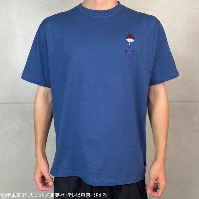 絡繰魂 × NARUTO うちはサスケ 柄 刺繍 半袖 Tシャツ （ 252016