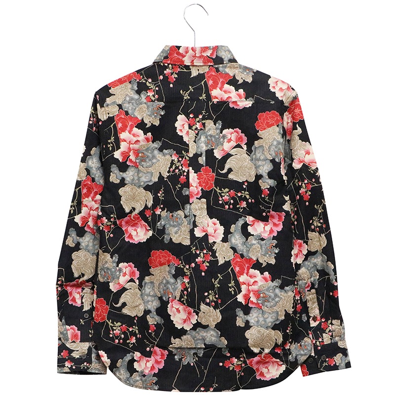 未使用に近い　XL　レオナール　花柄　牡丹　大判柄　ロングシャツ　羽織 中古】レオナール LEONARD FASHION ボウタイ シャツ ブラウス