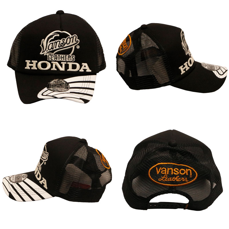 VANSON × HONDA 刺繍 ツイルメッシュキャップ （ HRV-2417