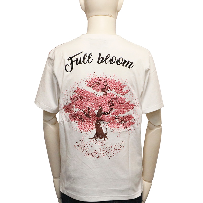 錦 nishiki 大桜 柄 刺繍 和柄 半袖 Tシャツ ( 523359 ) | 和柄