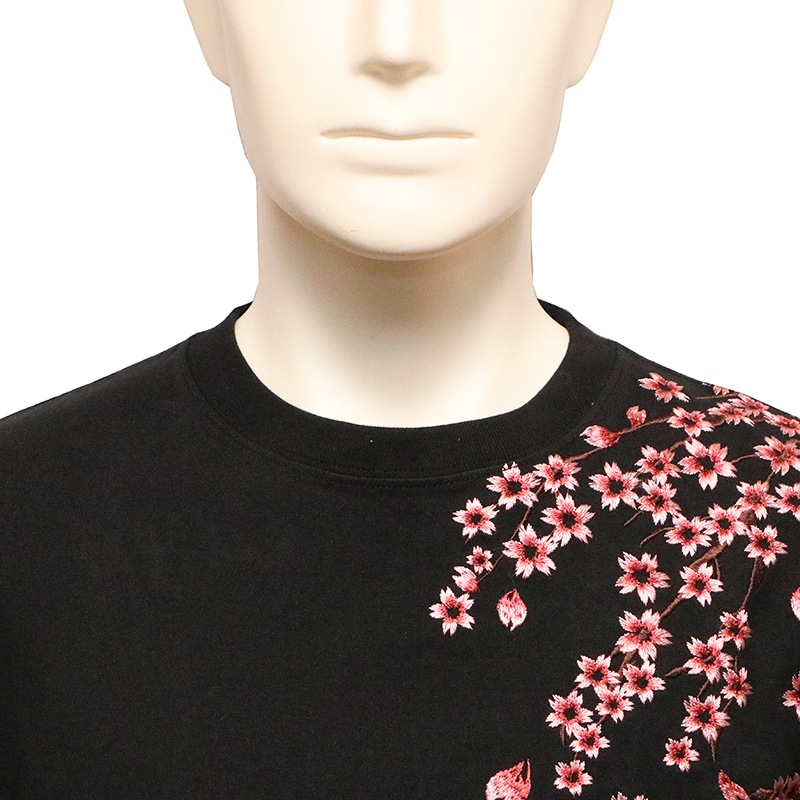 錦 nishiki 大桜 柄 刺繍 和柄 半袖 Tシャツ ( 523359 ) | 和柄