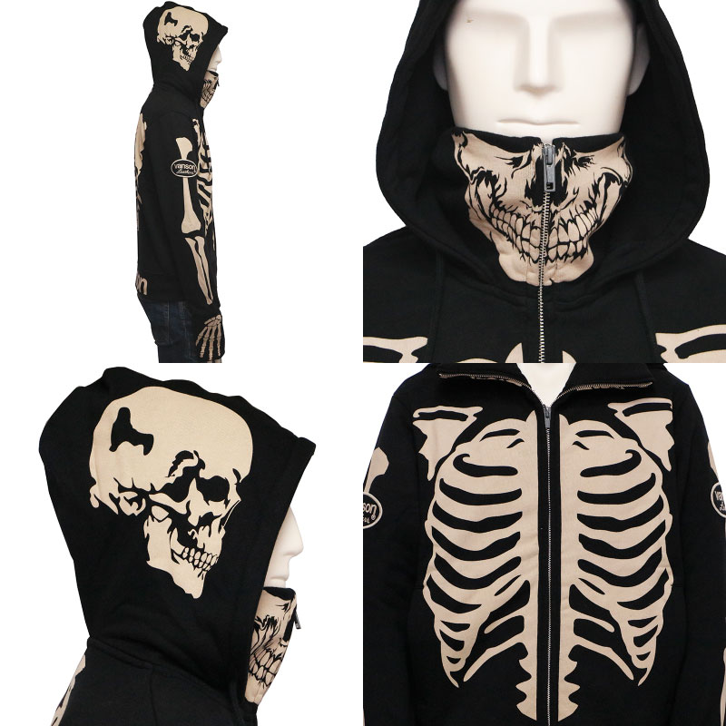 VANSON バンソン 裏毛 ボーン スタンドカラー パーカー （ NVSZ-2211