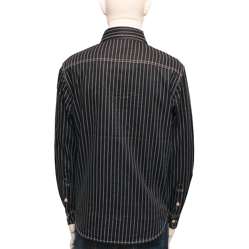 VANSON バンソン ワンポイント 刺繍 ツイル 長袖シャツ （ NVSL-803