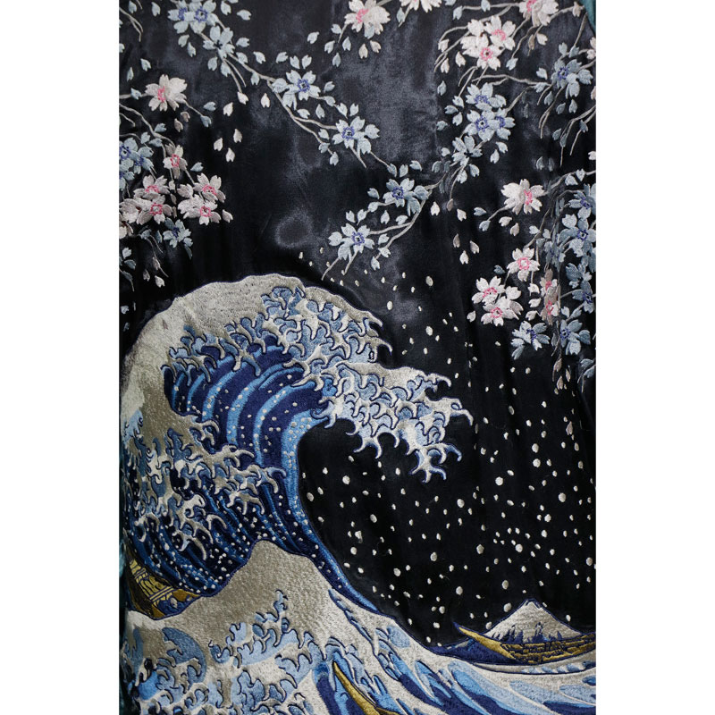 花旅楽団/ハナタビガクダン 波に桜 刺繍 和柄スカジャン （SSJ