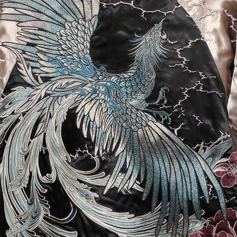 古都古都×絡繰魂 粋 牡丹鳳凰 天翔 柄 刺繍 和柄 リバ－シブル