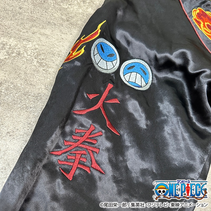 絡繰魂　スカジャン　ワンピースコラボ　エース　白ひげ　リバーシブル　刺繍　L相当 株式会社ク・ラッチ / ONE PIECE × 絡繰魂 エース × 白ひげ