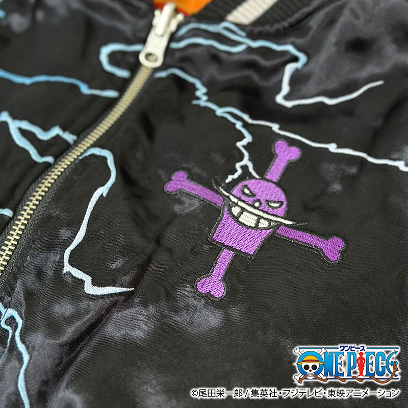 絡繰魂 × ONE PIECE エース×白ひげ リバーシブルスカジャン 刺繍