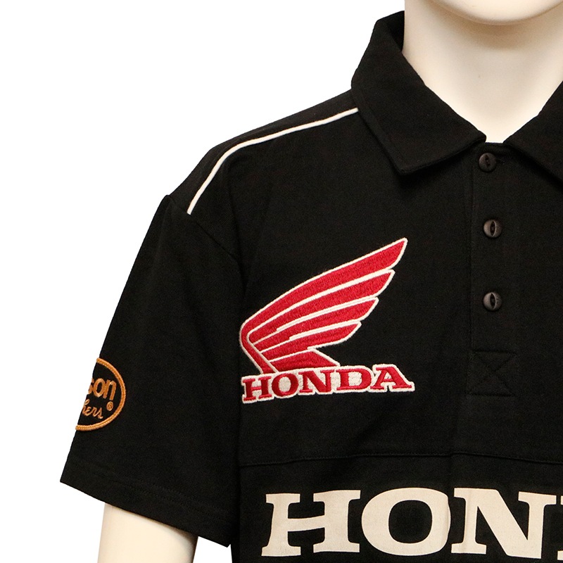 VANSON×HONDA バンソンロゴ × ホンダロゴ 刺繍 天竺 半袖