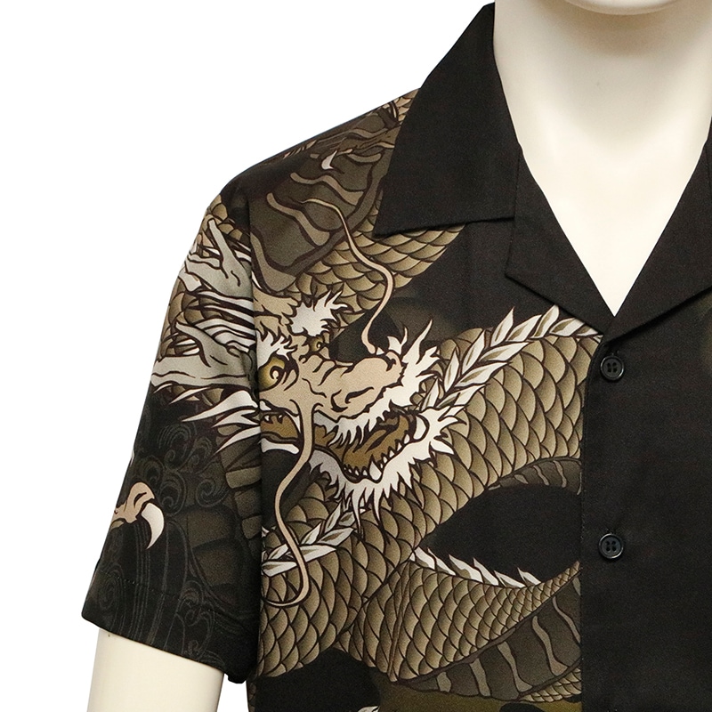 アロハ　長袖　鯉　流水　倉　竹ボタン　エターナル　和柄　シャツ　Kura シルク シルク KULA BRAND BY ETERNAL 鯉 アロハシャツ 柄シャツ - メルカリ