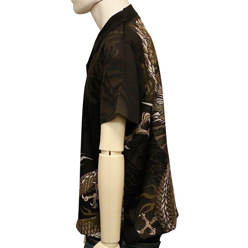 絡繰魂 粋 からくりだましい いき 龍 or 鯨 極彩 和柄 アロハ シャツ