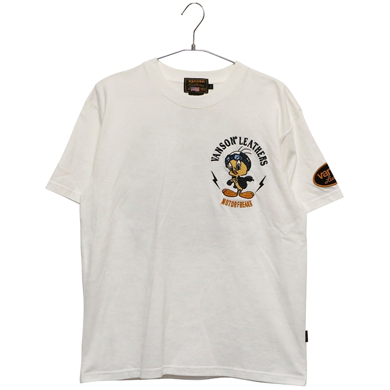 VANSON × LOONEY TUNES トゥイーティー 刺繍 天竺 半袖 Tシャツ （ LTV