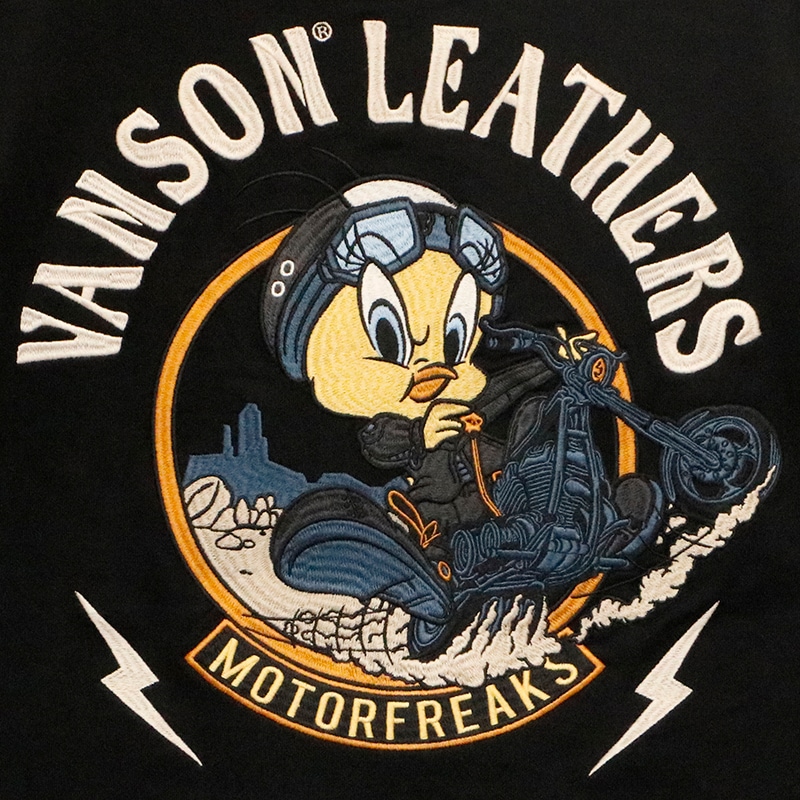 VANSON × LOONEY TUNES トゥイーティー 刺繍 天竺 半袖 Tシャツ