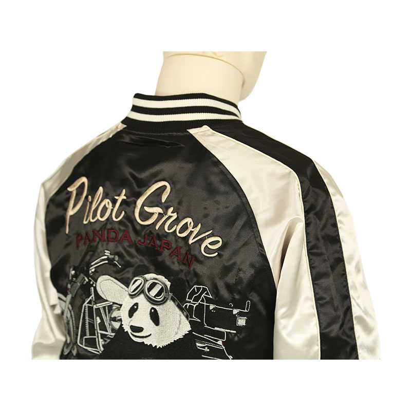 Pilot Grove パイロットグローブ バイカーパンダ 柄 刺繍 スカジャン