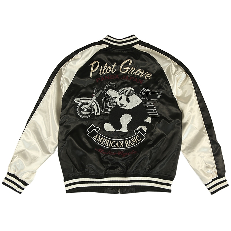 Pilot Grove パイロットグローブ バイカーパンダ 柄 刺繍 スカジャン