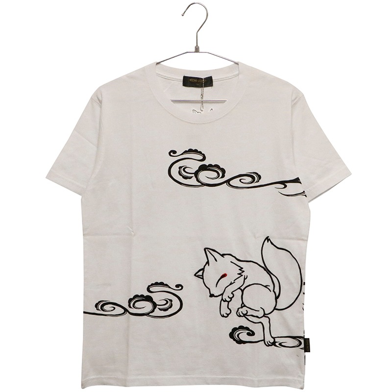 今昔 KON-JAKU 風車に今年の干支（兎） 和柄 半袖Tシャツ （ KJ