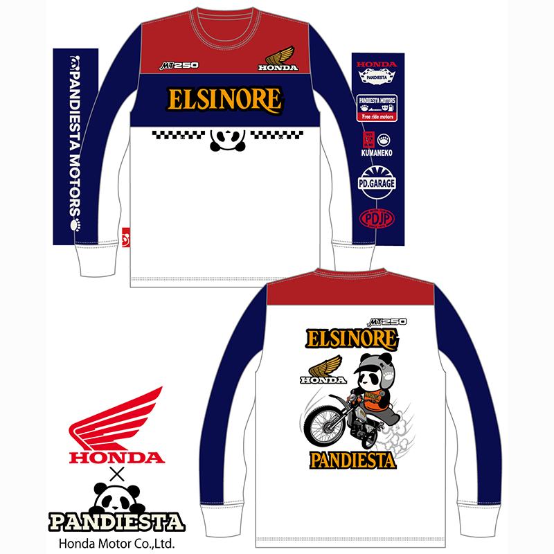 PANDIESTA JAPAN HONDA コラボ MT250 エルシノア 柄 長袖 T