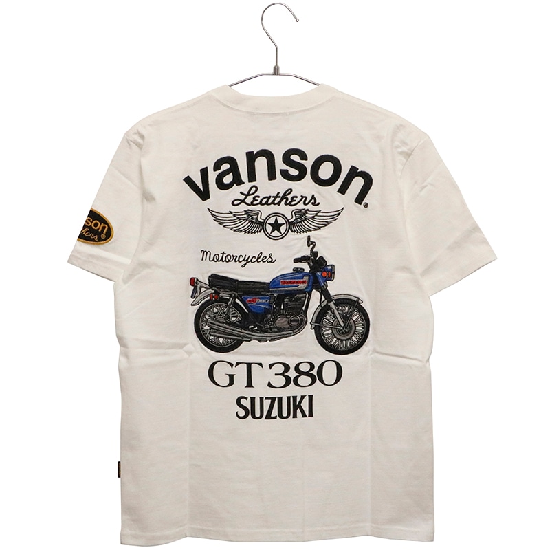 VANSON×SUZUKI GT380 柄 刺繍 天竺 半袖 Tシャツ （ SMV-2401