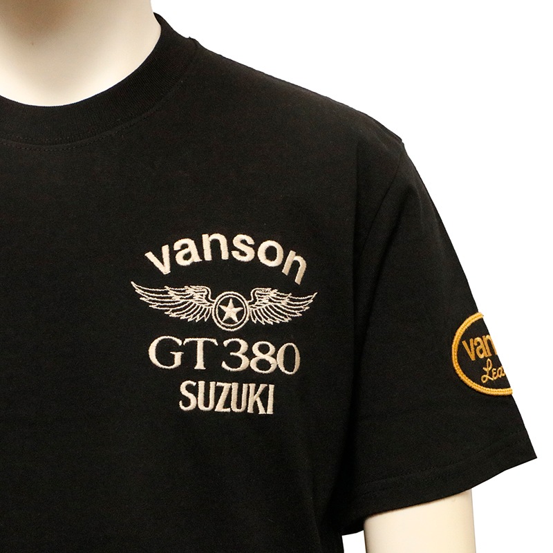 VANSON×SUZUKI GT380 柄 刺繍 天竺 半袖 Tシャツ （ SMV-2401