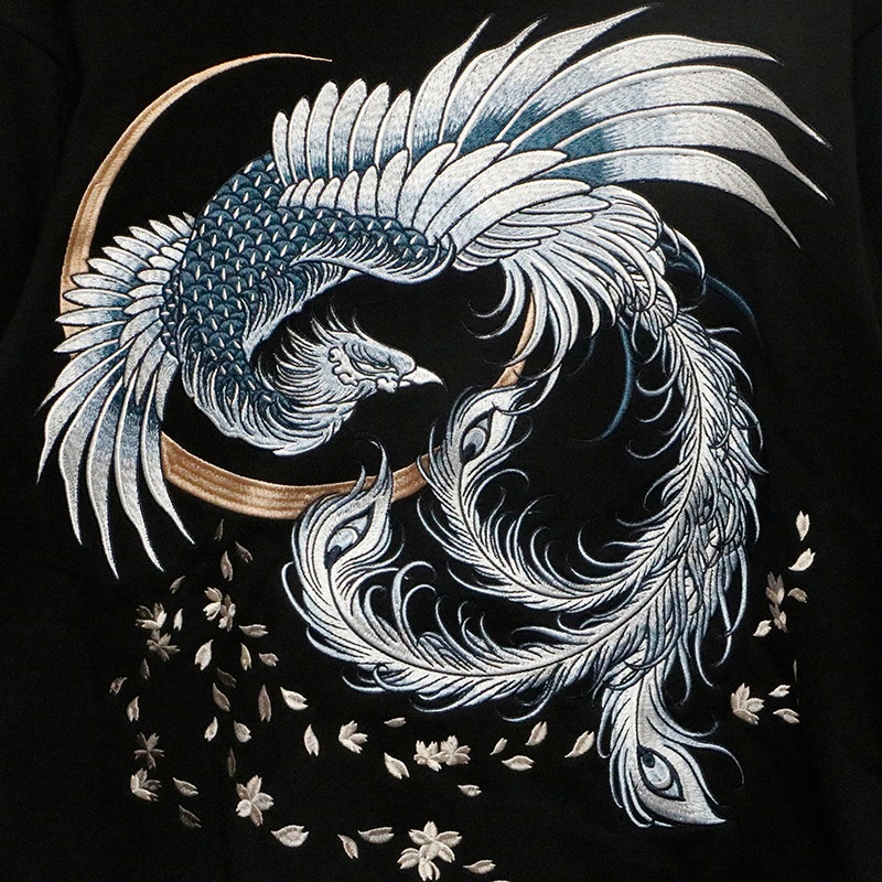 古都古都 ことこと 鳳凰 柄 刺繍 ZIP UP パーカー （ KTPK-006 ） | 和