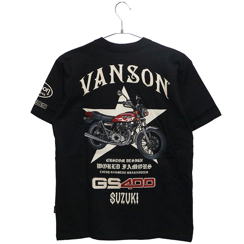 スズキ×バンソン 天竺半袖Tシャツ GS400 刺繍プリント コラボ3セット VANSON バンソン SUZUKI スズキ GS400 旧車 刺繍 天竺 半袖 T