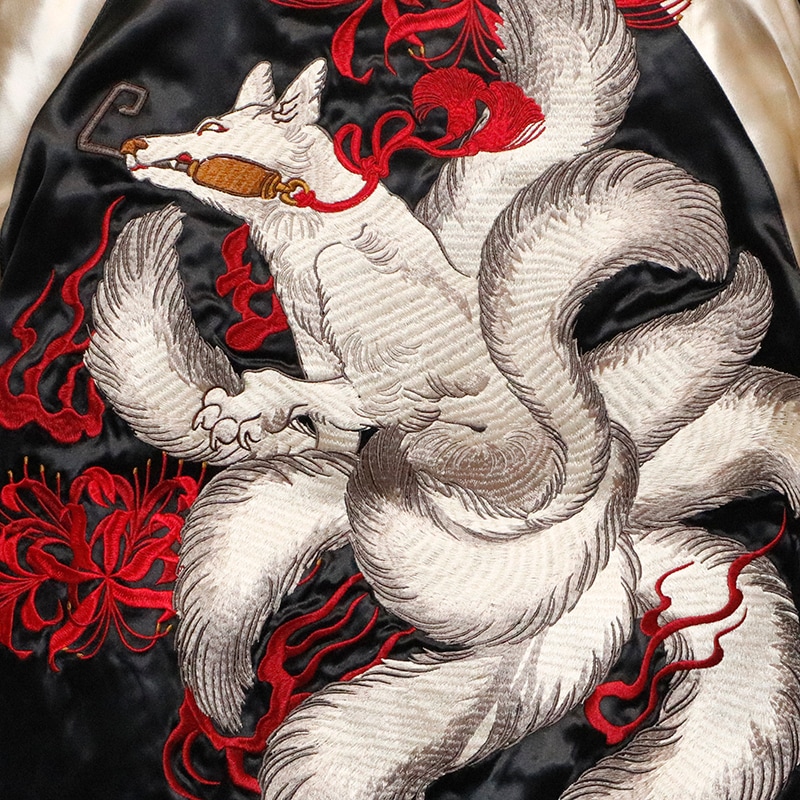 古都古都 ことこと 九尾の狐 柄 リバ－シブル スカジャン （ KTJK-019