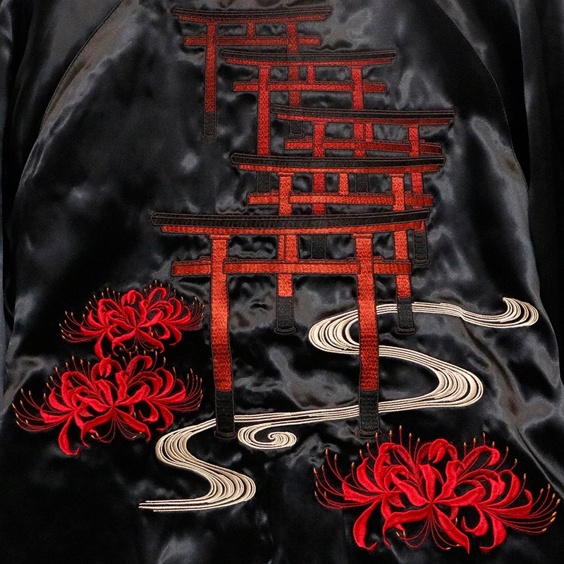 古都古都 ことこと 九尾の狐 柄 リバ－シブル スカジャン （ KTJK-019