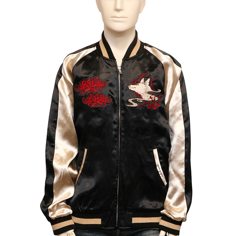 古都古都 ことこと 九尾の狐 柄 リバ－シブル スカジャン （ KTJK-019