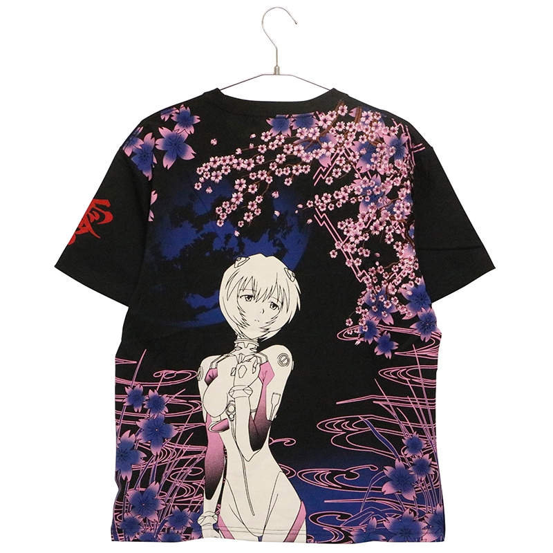 錦 nishiki × EVANGELION 満桜華 綾波レイ 柄 和柄 半袖 Tシャツ