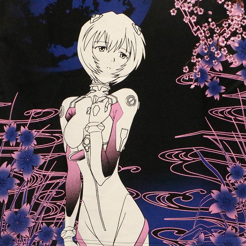 錦 nishiki × EVANGELION 満桜華 綾波レイ 柄 和柄 半袖 Tシャツ