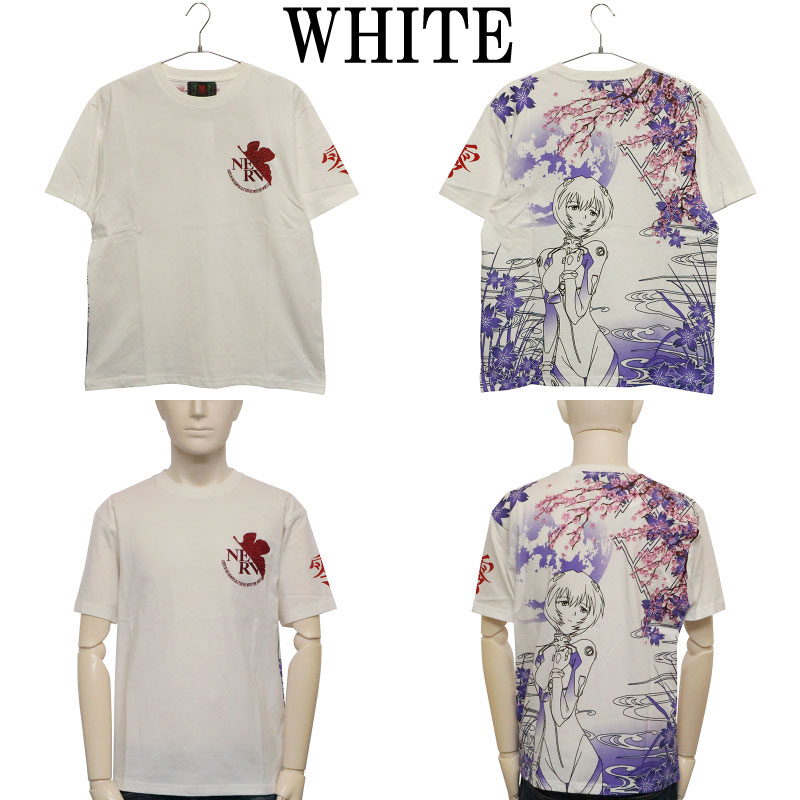 錦 nishiki × EVANGELION 満桜華 綾波レイ 柄 和柄 半袖 Tシャツ